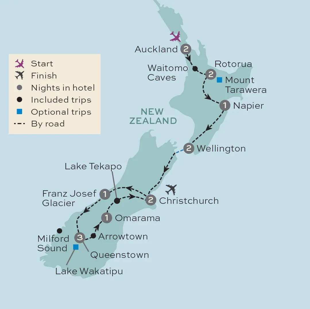 Just You - Breathtaking New Zealand - Tour Map