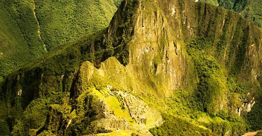 Birds eye view of Machu Picchu, Peru