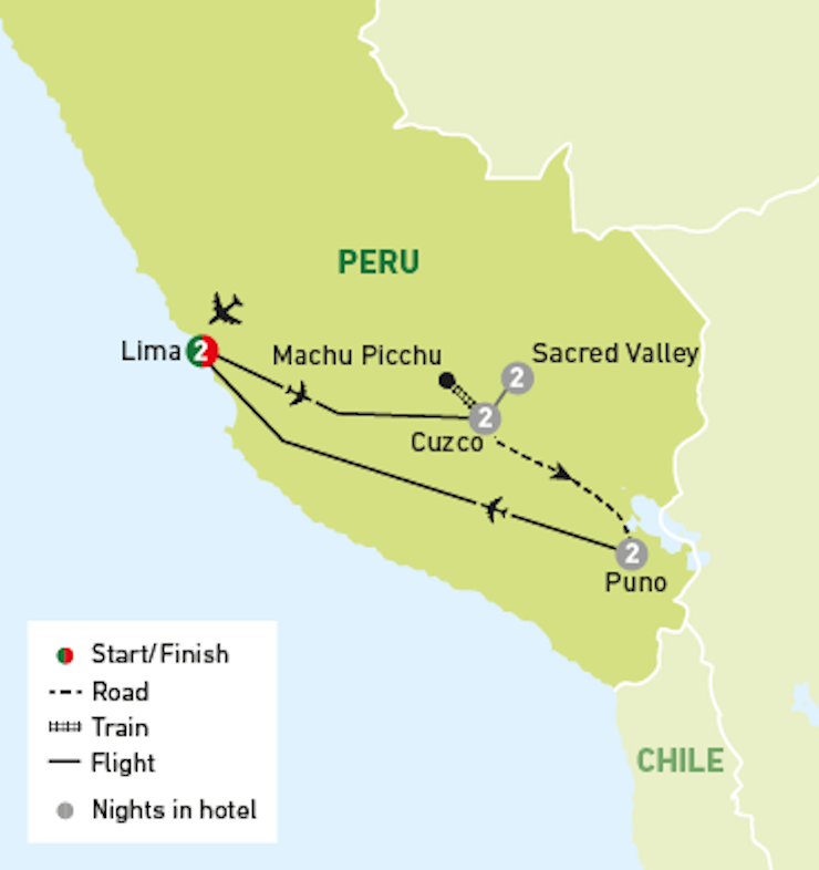 peru tour map
