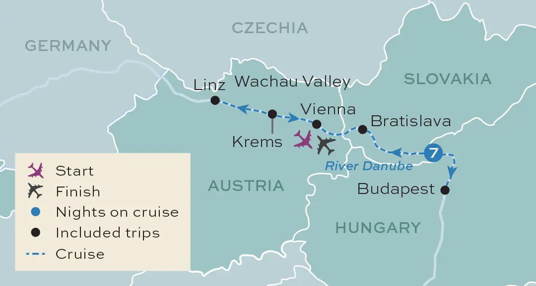 Just You - Cruising the Danube - Tour Map