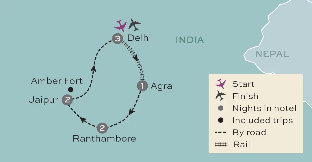 Just You - An Invitation to India - Tour Map