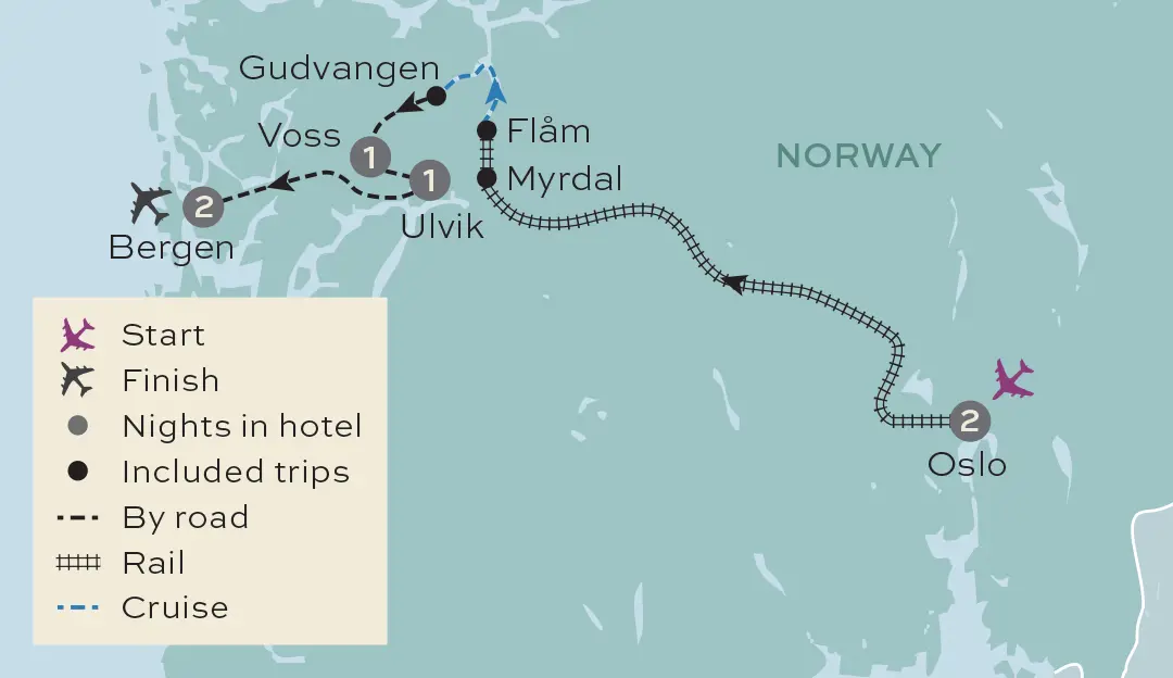 Just You - Unforgettable Norway - Tour Map