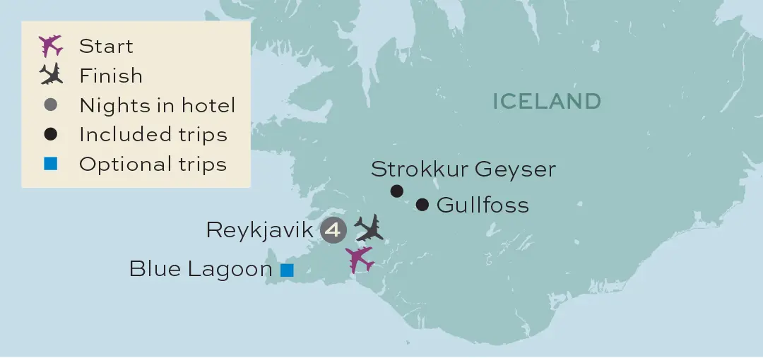 Just You - Icelandic Splendours - Tour Map