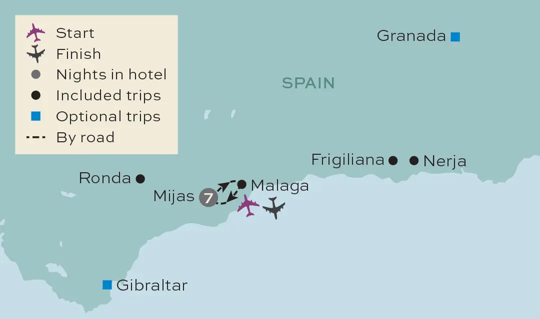 Just You - Treasures of Andalucia - Tour Map