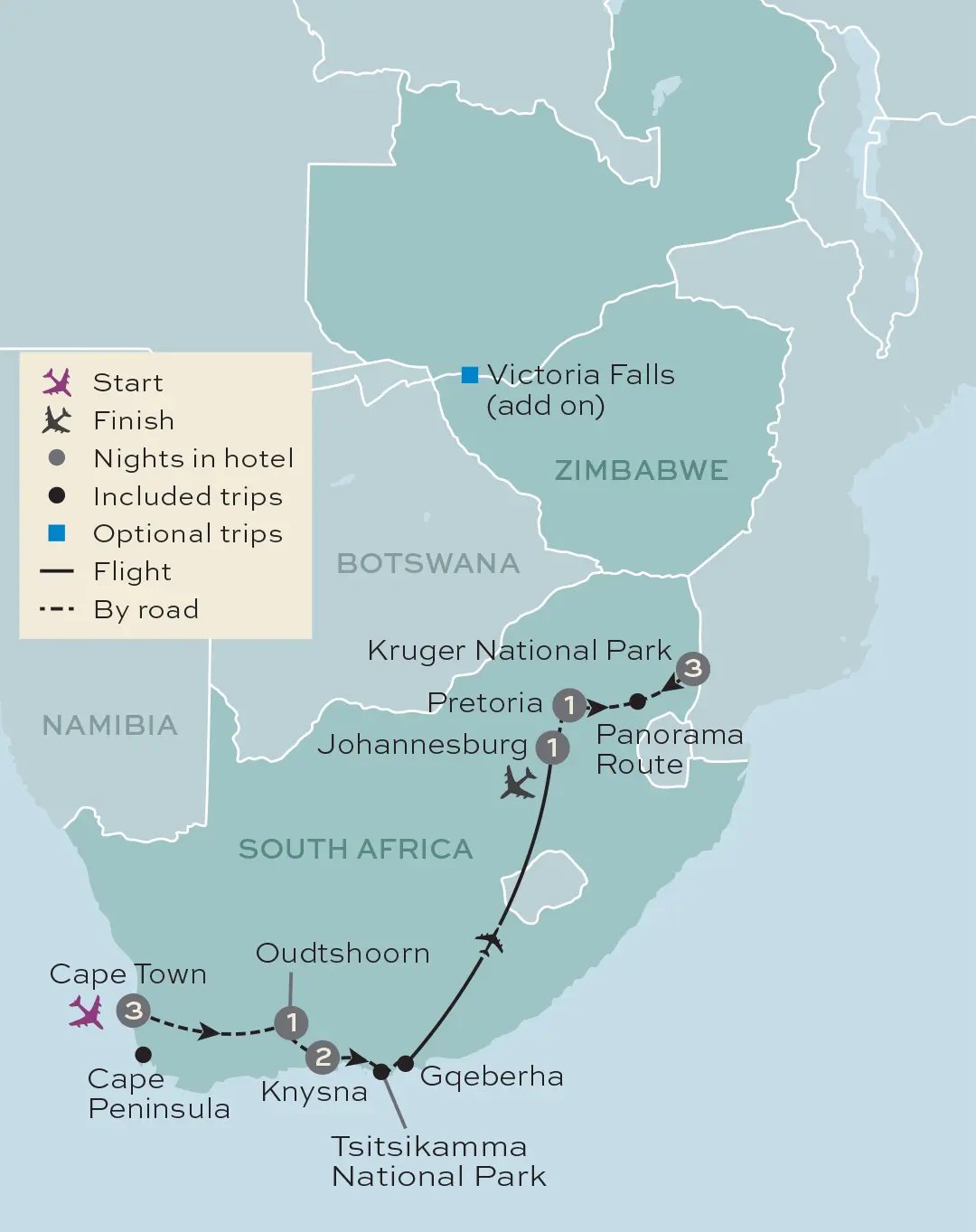 Just You - Experience South Africa - Tour Map