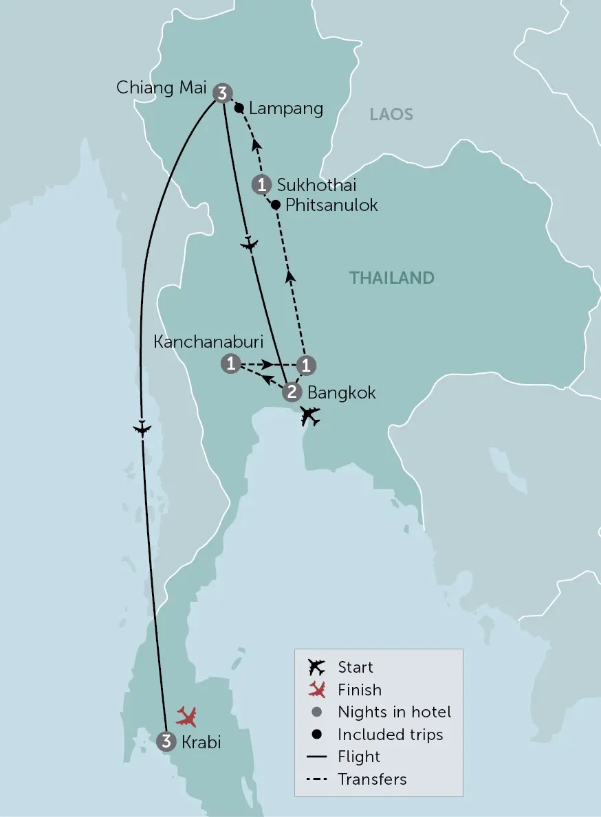 THAILAND Holiday Tour Map