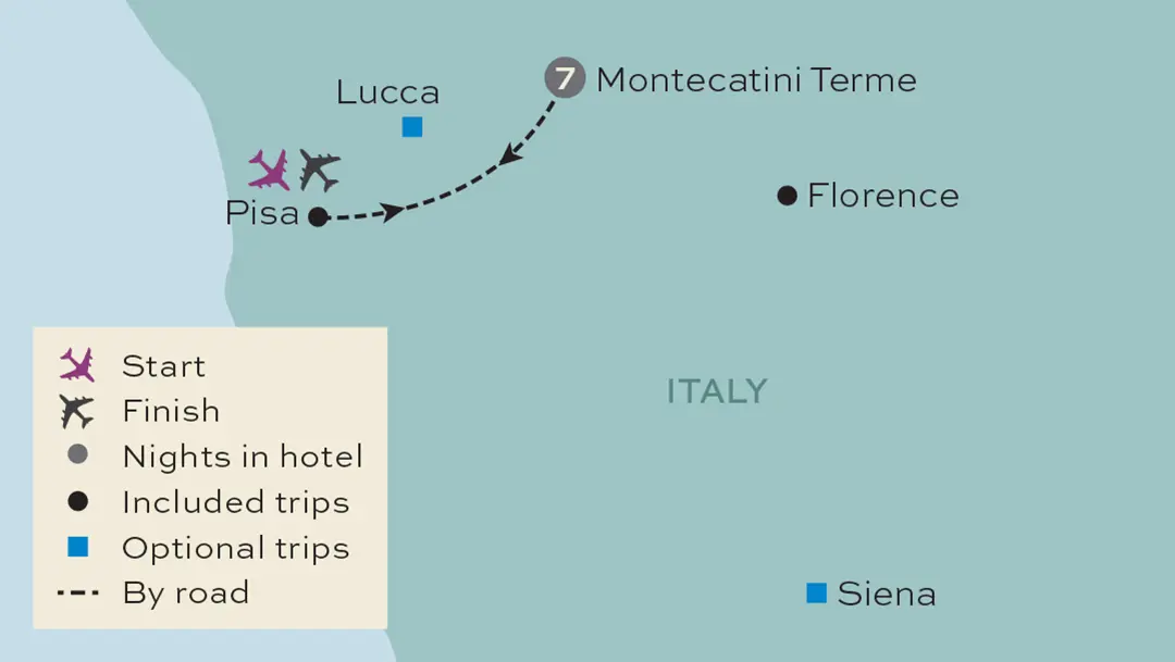 Just You - Highlights of Tuscany - Tour Map
