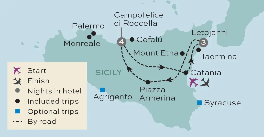 Just You - Discover Sicily - Tour Map