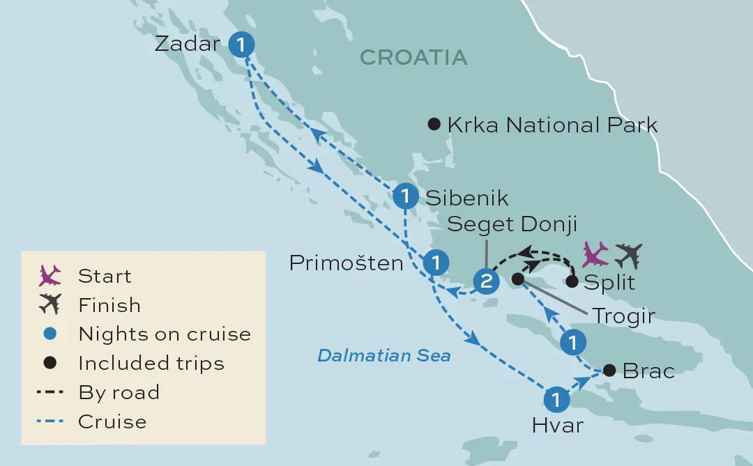 Just You - Croatian Island Explorer - Tour Map