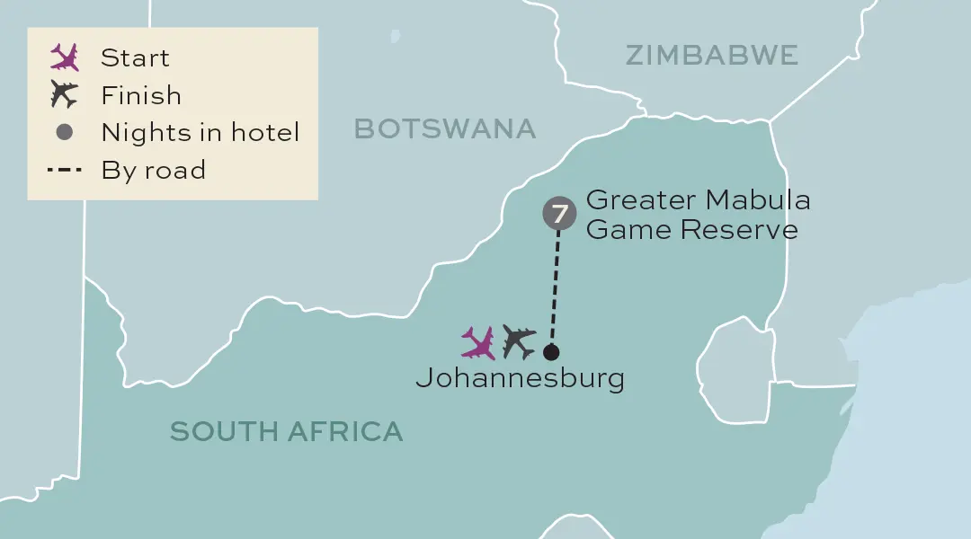 Just You - South African Safari - Tour Map