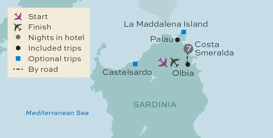 Just You - Sun Kissed Sardinia - Tour Map
