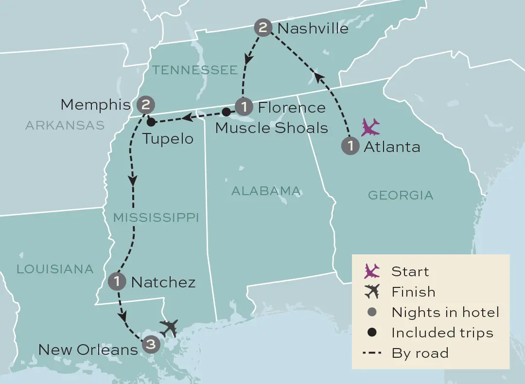Just You - America's Music Heritage - Tour Map