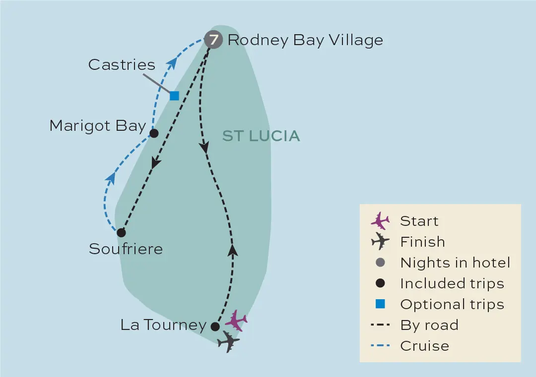 Just You - St Lucia in the Sun - Tour Map