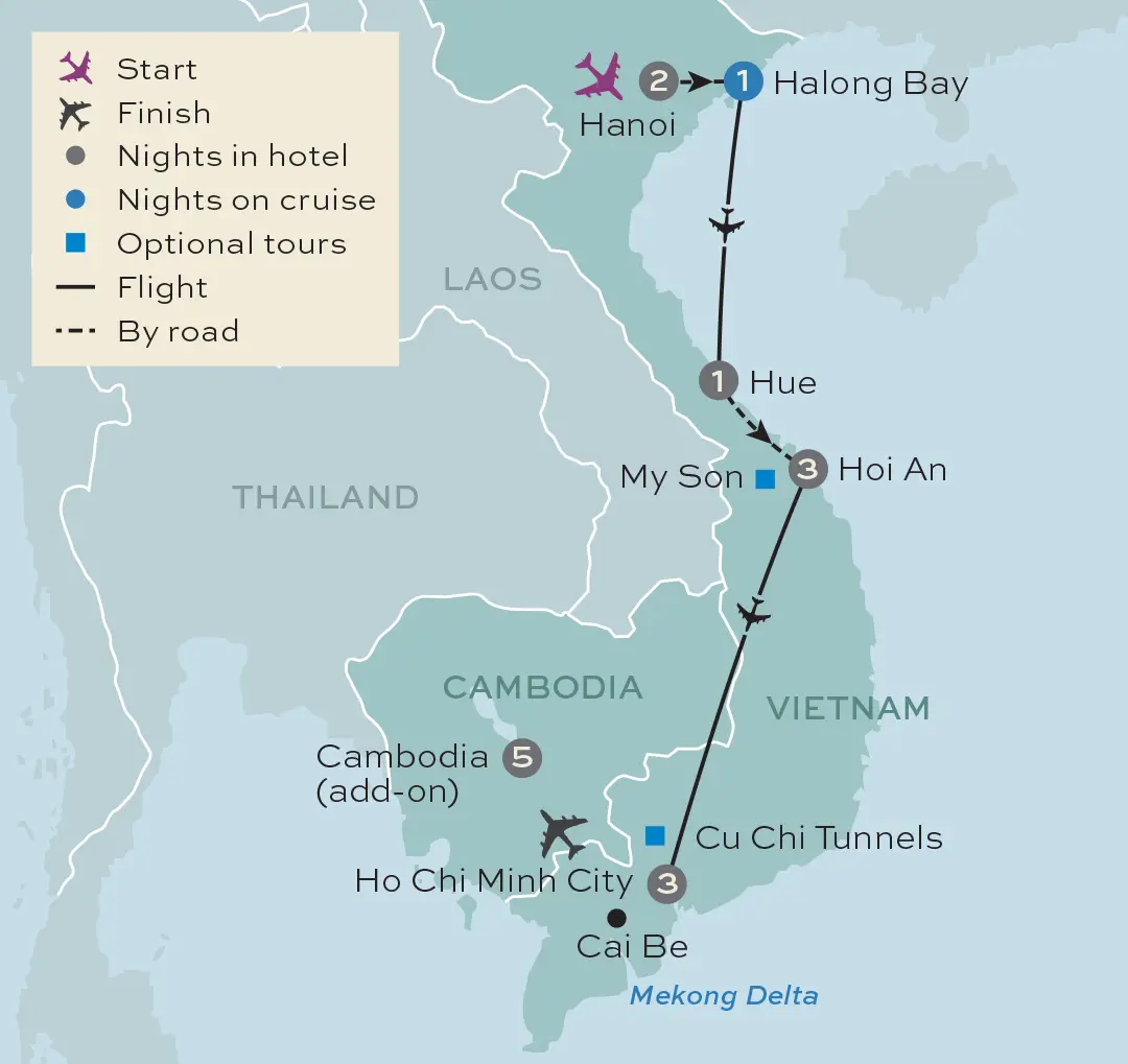 Just You - Discover Vietnam - Tour Map