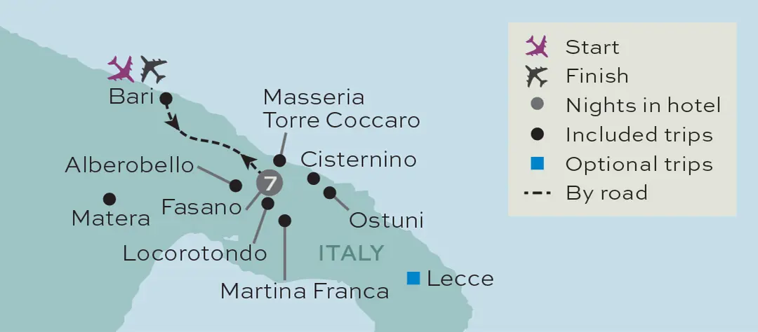 Just You - Discover Puglia - Tour Map