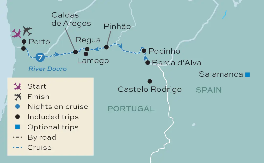 Just You - Cruising the Douro Valley - Tour Map